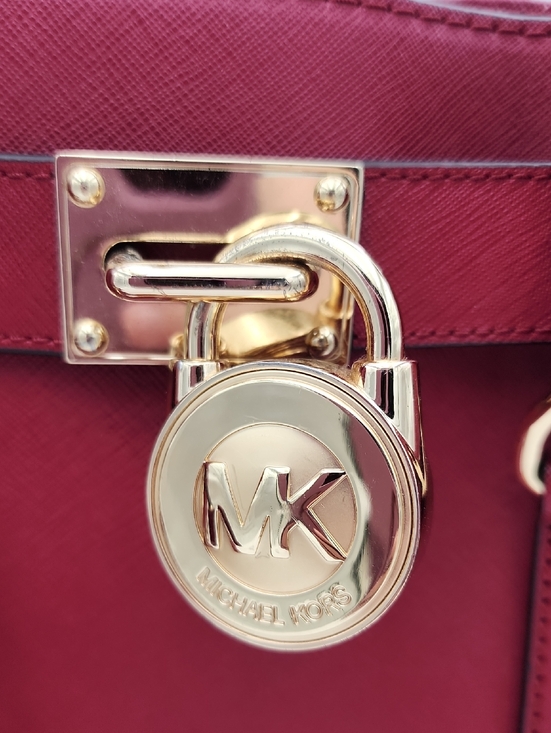 Michael Kors Dark Red Saffiano Leather Satchel - Picture 3 of 15